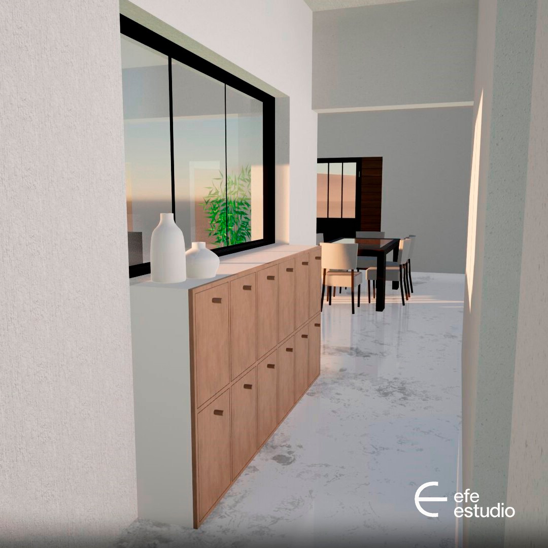 Zapatero y mueble de guardado a medida